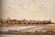 unknow artist East Side of the Royal Palaces in the Fort,Shahjahanabad oil painting on canvas